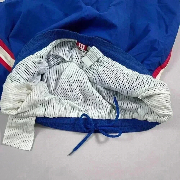 VTG Wilson Shorts Large Men Blue Swim Mesh Pull On Drawstring Short Stripe - Picture 6 of 9